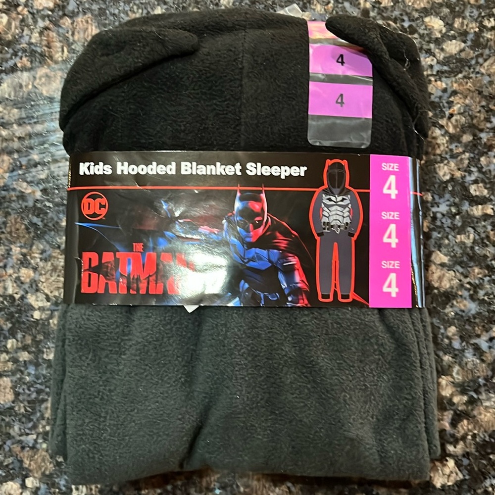 Batman Kids Hooded Blanket Sleeper. Size 4